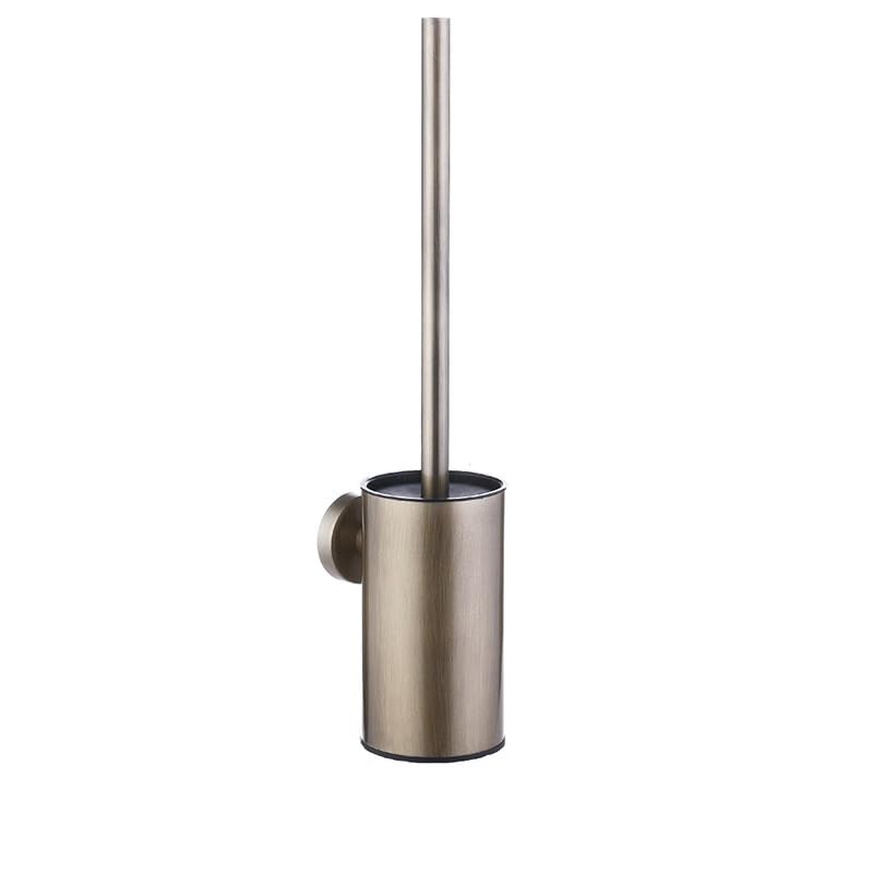 Stainless Steel Toilet Brush & Holder, Wall-Mounted,easy to install,long handle,Heavy Duty Cleaner for Bathroom (Bronze)