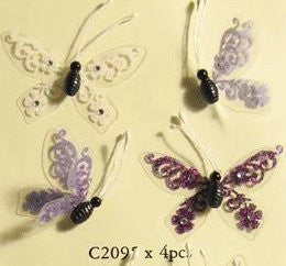 Black and white Glitter Butterflies