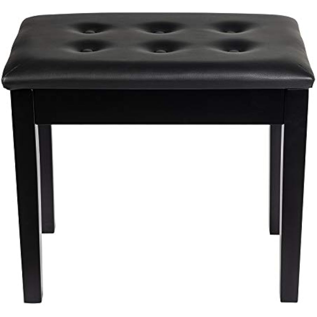 GRANDMA SHARK Piano Stool, Dressing Table Stool, Single Seat Keyboard Bench with Storage Compartment, Soft Faux Leather Padded Seat (Black)