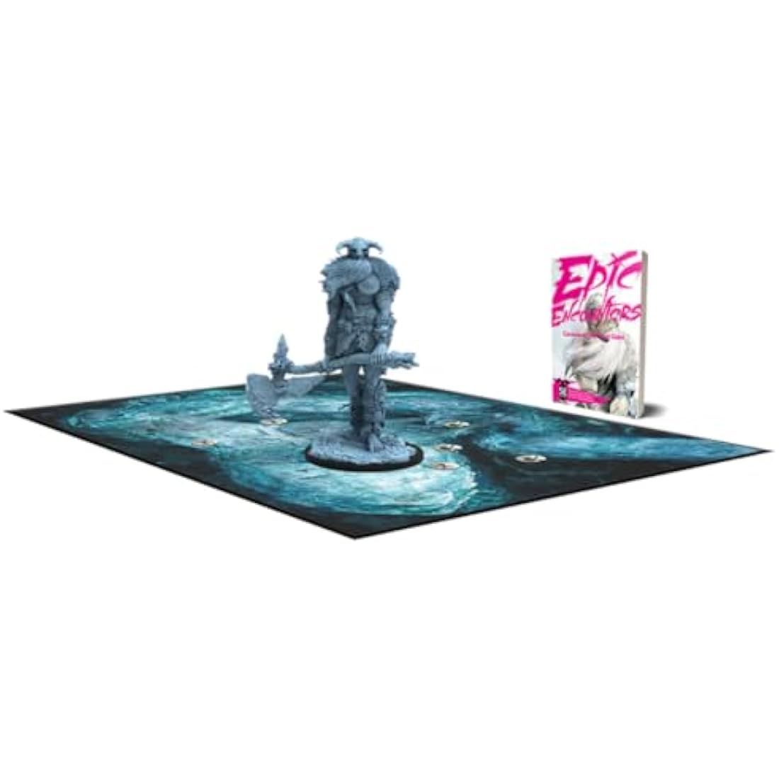 Epic Encounters: Caverns of the Frost Giant - RPG Fantasy Roleplaying Tabletop Game with HUGE Boss Miniature, Double-Sided Game Mat, & Game Master Adventure Book with Monster Stats, 5E Compatible