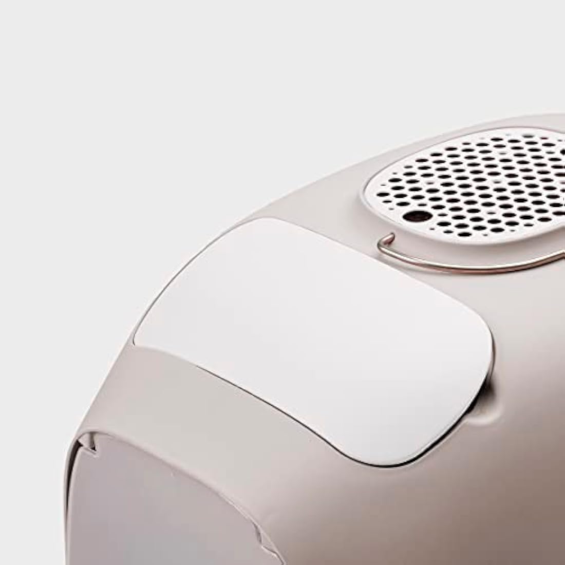 UNITED PETS Minù Katzentoilette/Katzentoilette, Design, Made in Italy, with Schaufel and Filter, White with Taupe-Grey Accent, Closed Hygienic Cat Litter Box