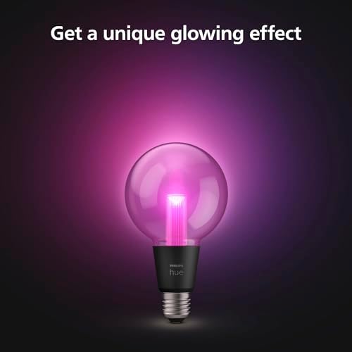 Philips Hue Lightguide G95 Small Globe Smart Bulb, White and Color Light, Bluetooth Compatible, Voice Control with Alexa, Apple Home & Google Assistant