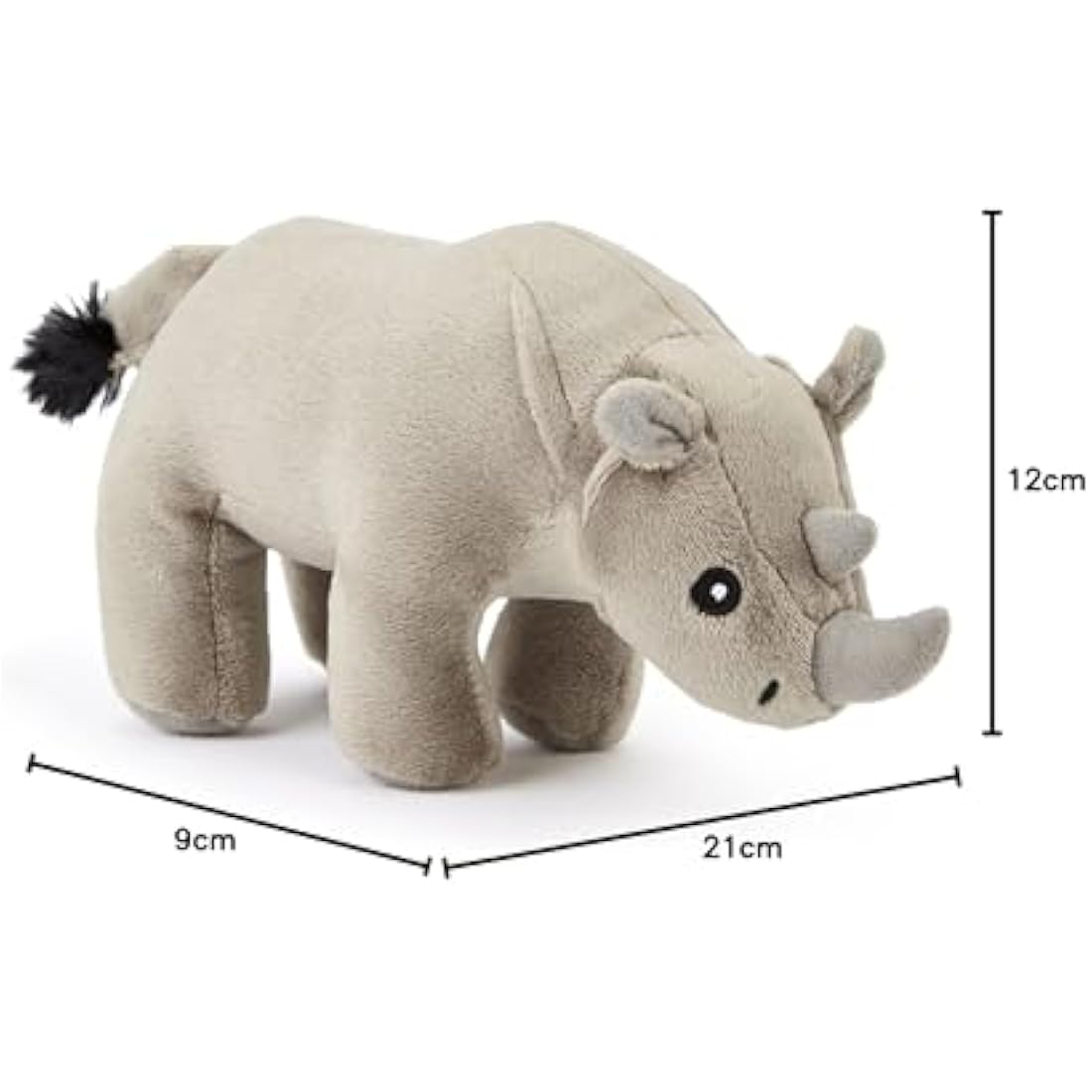 Zappi Co Children's Soft Cuddly Plush Toy Animal - Perfect Perfect Soft Snuggly Playtime Companions for Children (12-15cm /5-6") (Rhino)