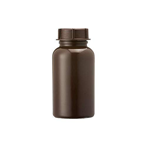 3Wthings Pack of 2 wide neck bottles made of LDPE with screw cap, 250 ml, colour: brown (lightproof)