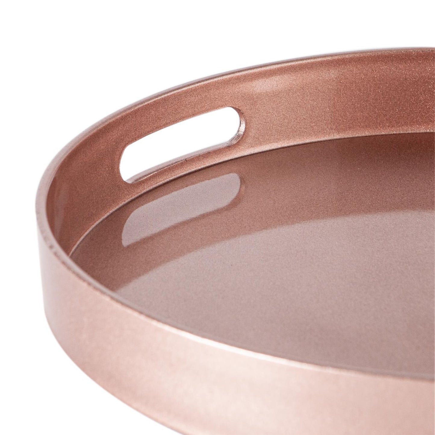33cm Rose Gold Round Lacquer Tray