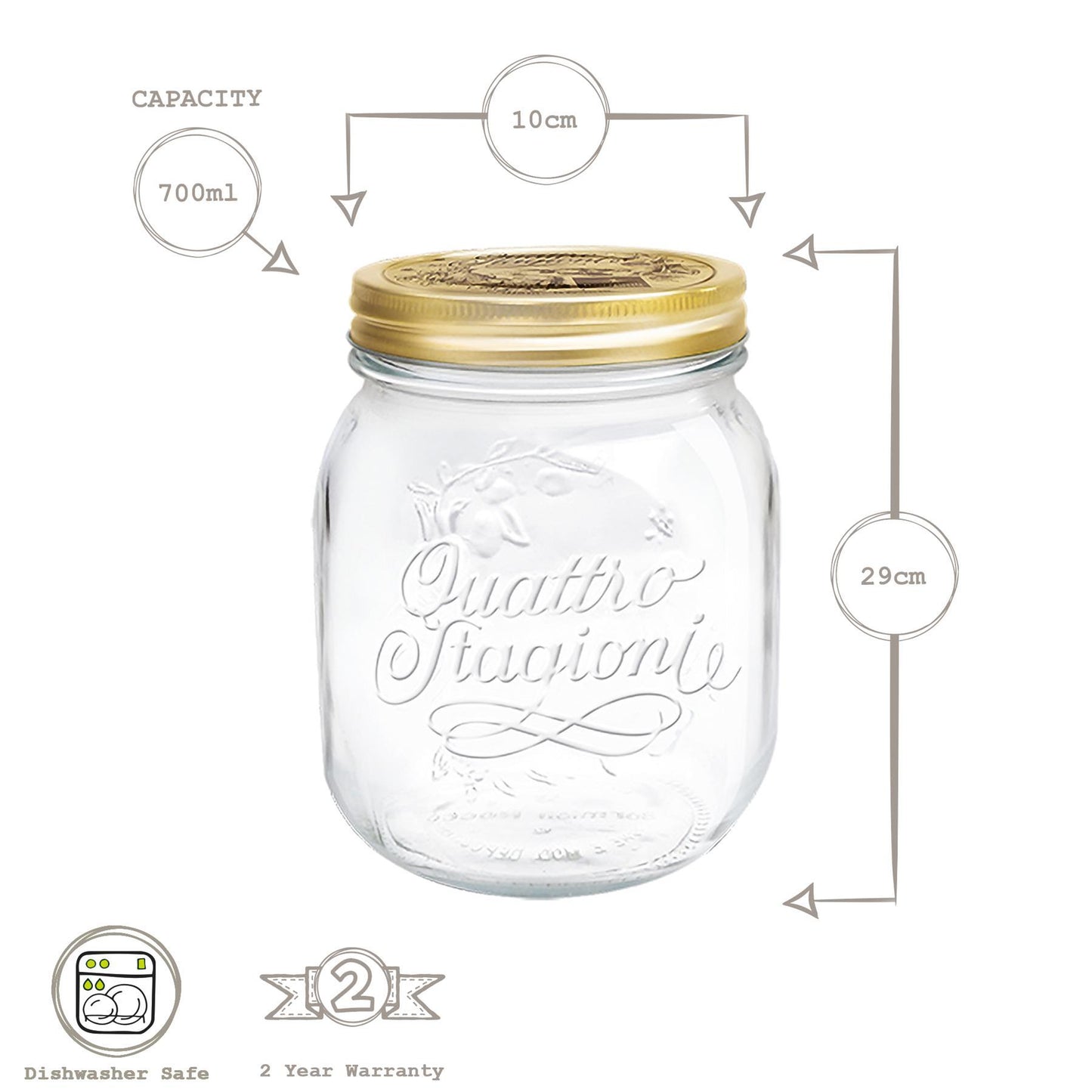 700ml Quattro Stagioni Glass Storage Jar
