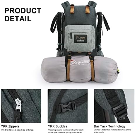 MOUNTAINTOP 40L Hiking Backpack Water Resistant Mens Women Rucksack for Trekking, Traveling, Camping, Cycling, Climbing