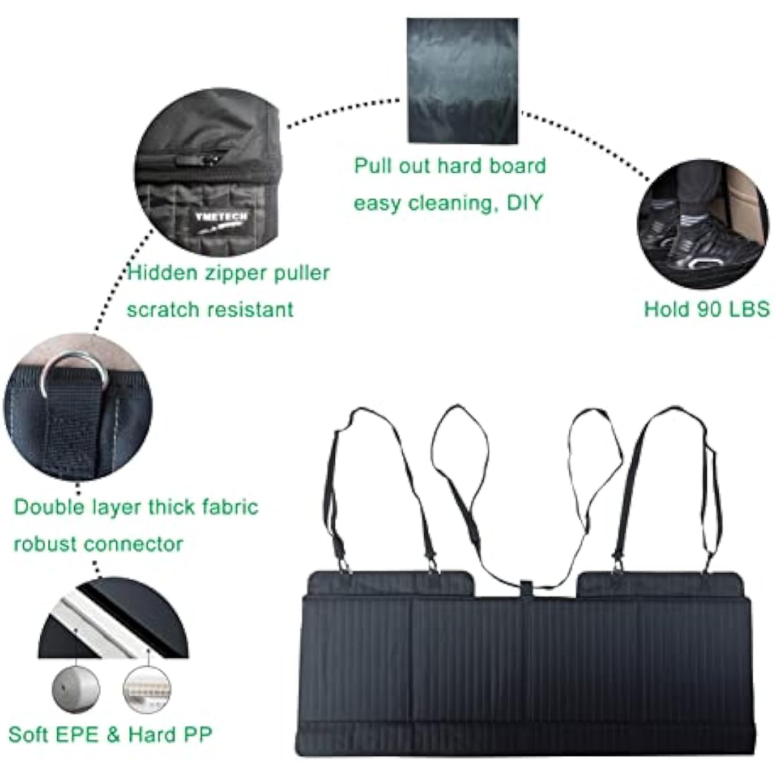 YMETECH Car Mattress - Portable SUV & Camping Mattress, Back Seat Extender, Folding Car Bed