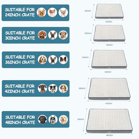 EMPSIGN Large Dog Bed Washable, Orthopedic Dog Beds Mattress for Dog Crate with Washable Removable Cover, Pet Beds Pillow Cushion for Dog, Grey, 90x60x7,5cm