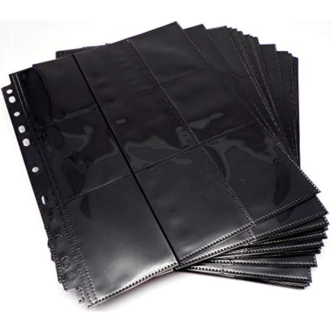 docsmagic.de 3-Ring Album Black + 50 18-Pocket Pages Black - Sideloading - PKM - YGO - MTG