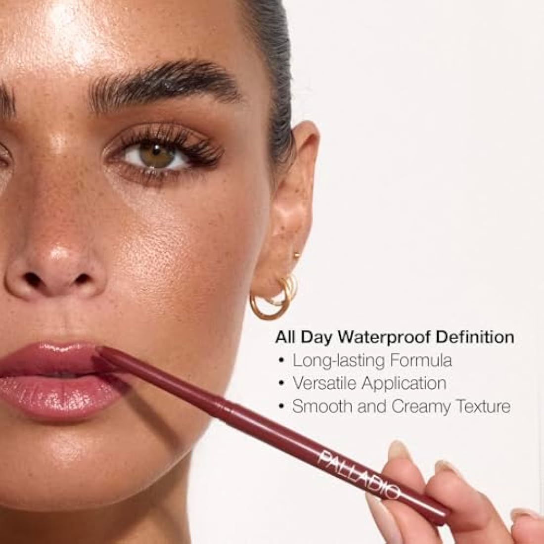 Palladio Retractable Waterproof Lip Liner, Highly Pigmented and Creamy Colour, Slim Smudge-proof Formula with Long Lasting Wear All Day Wearing, No Sharpener Required, Nude