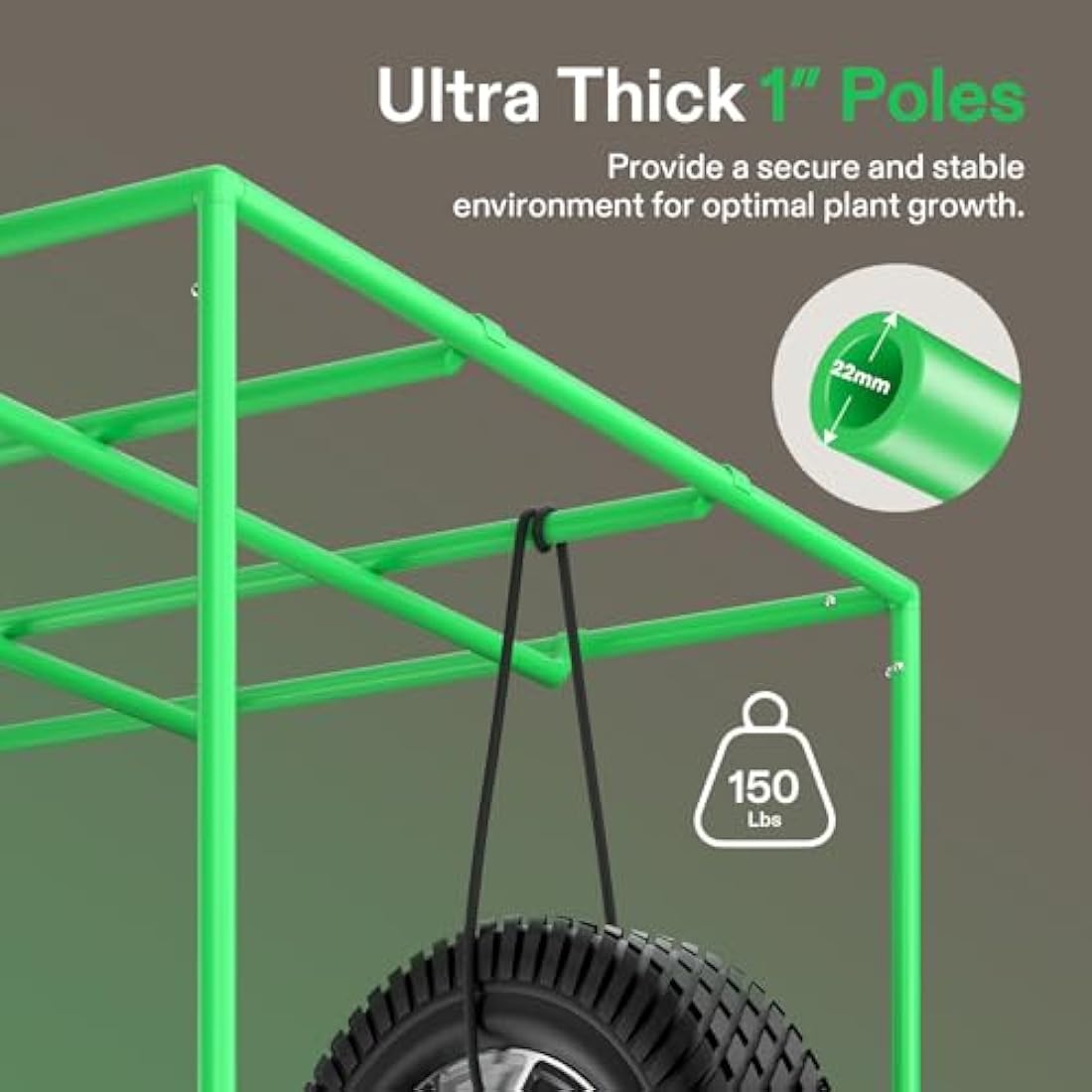 VIVOSUN Pro Grow Tent 60 x 60 x 120 cm Grow Tent with Thick 22 mm Poles, Oxford Fabric with Highly Reflective Mylar Extra Hanging Poles for Hydroponics P224 for AeroLight A100, No High CFM Set
