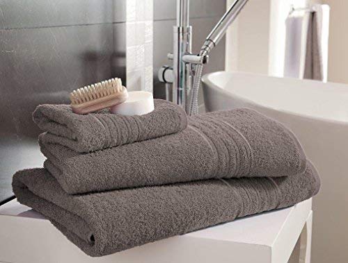 Gaveno Cavailia 100% Natural Cotton Thick Absorbent 450 GSM Hampton Hand Towel Pack of 4-Silver/Grey 50x80 cm