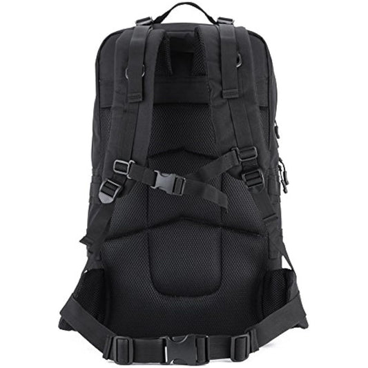 YuanWen Tactical Backpack 55L Water Resistant Military Army Combat Rucksack Trekking Rucksack MOLLE Camping Hiking Backpack Black