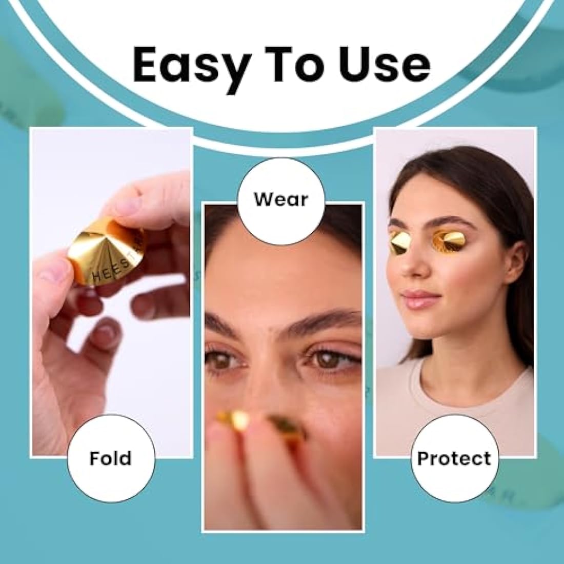 50 Pairs(100Counts) Disposable Sun Bed UV Protection Tanning Eye Gold Sticker Cones