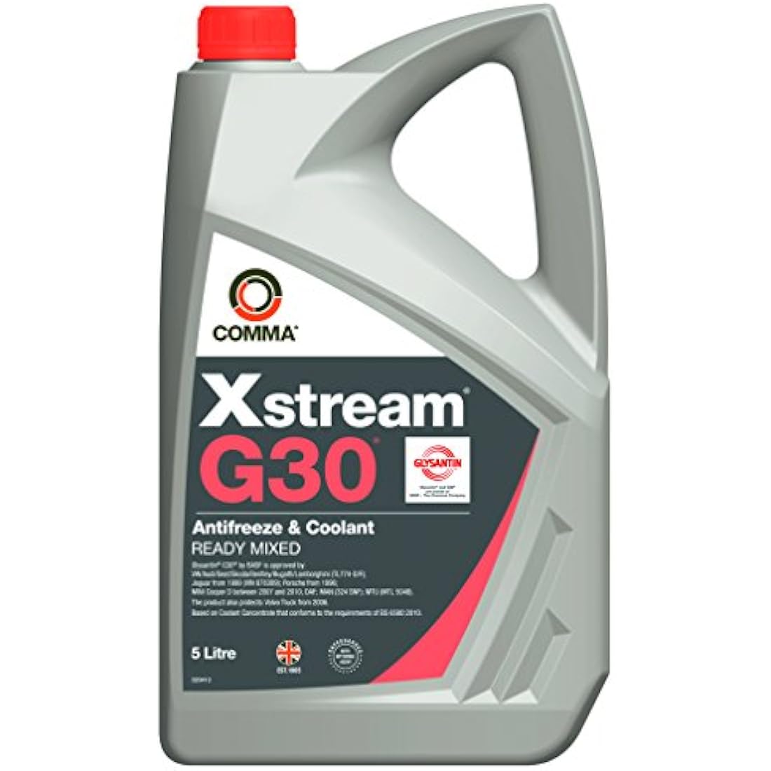 Comma XSM5L Xstream G30 Antifreeze and Coolant Ready Mixed, 5 Liter, Grey