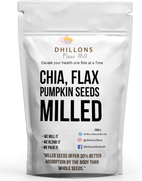 Dhillons Flour Mill Chia, Pumpkin and Flaxseeds Milled Mix, 750g | Milled seeds offer better absorption of nutrients by the body compared to whole