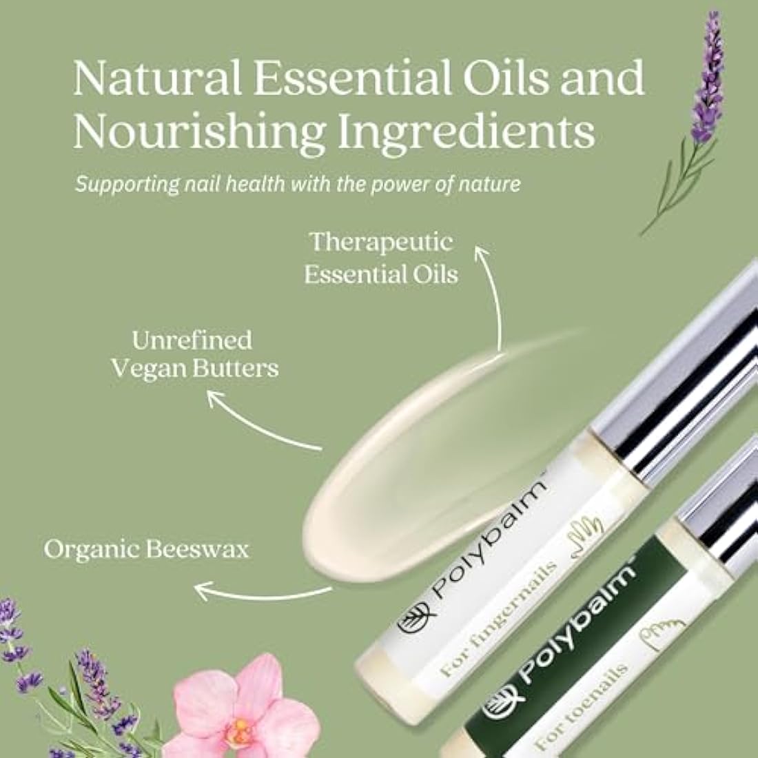 Polybalm Topical Nail Application | Scientifically Tested and Proven | Only Pure Plant Based Ingredients | Made by a Trusted UK Company | Nail Health Treatment Balm