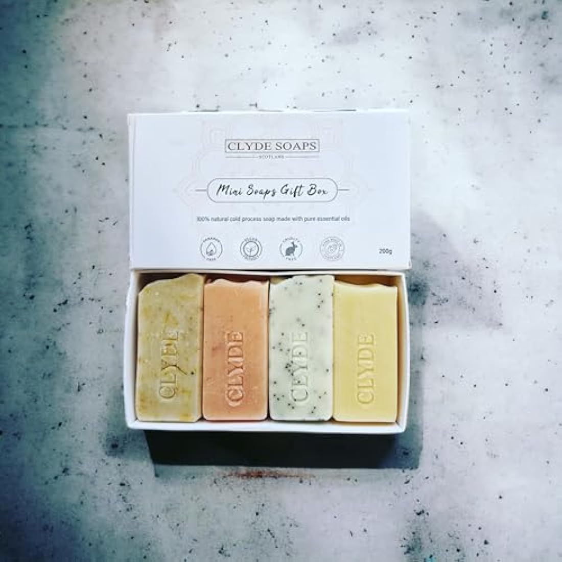 Clyde Soaps, Cold Process, Palm Oil & Plastic Free, Eco Gift, UK Handmade Vegan, Cruelty Free, Artisan Soap, Best For Men And Women (Mini Soap Gift Box)