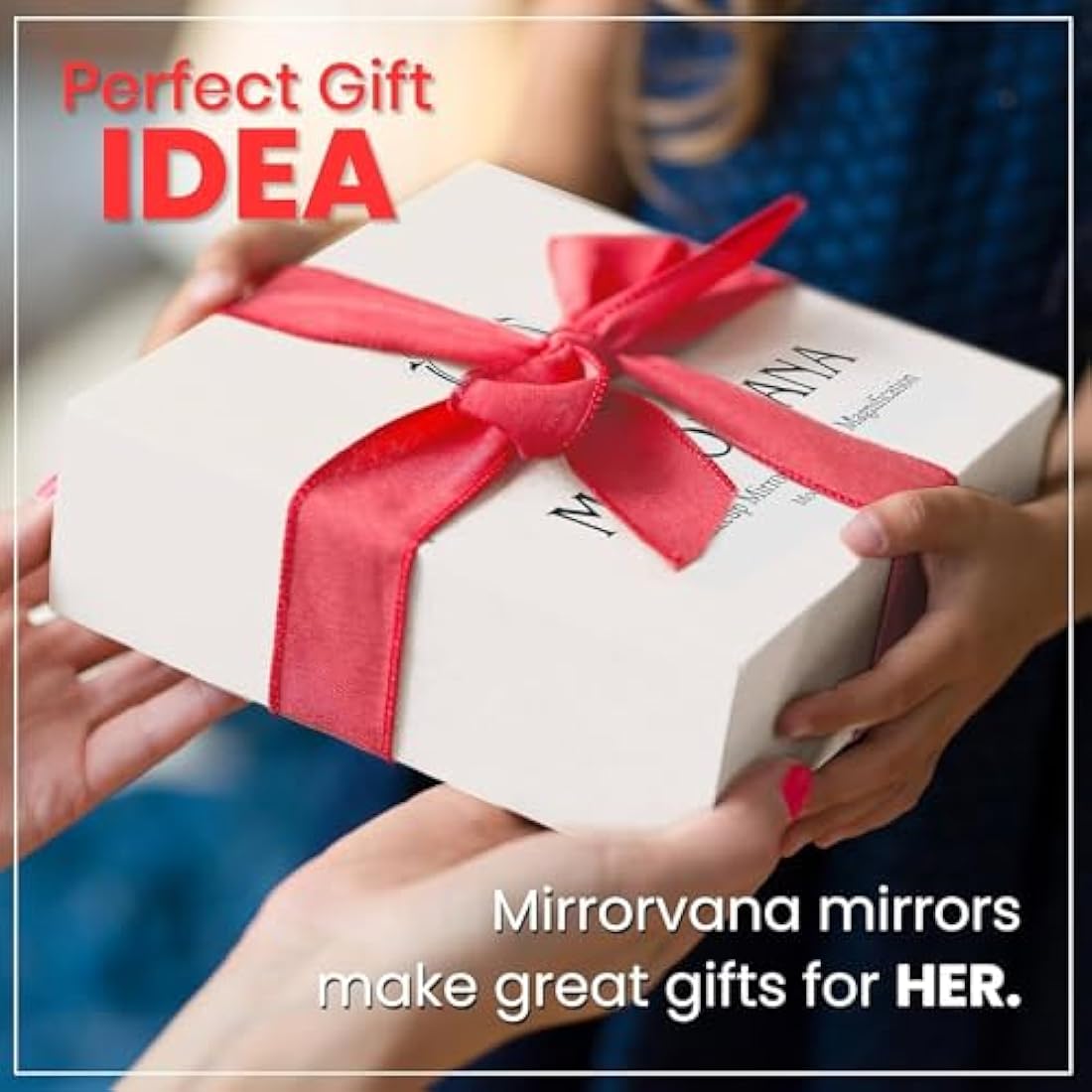 Large Free Standing Mirror for Bathroom Countertop, Dressing Table, Desk and Bedroom Vanity - True Frameless Face Mirror For Makeup and Shaving - 25 x 18cm