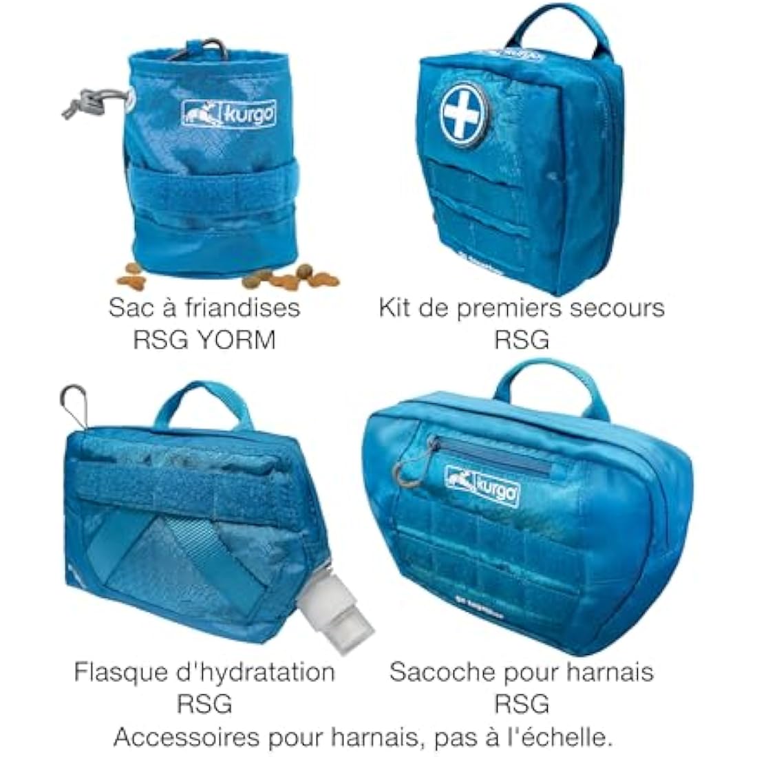 Kurgo RSG Dog Townie Harness, Easy On/Off Dog Hiking Harness, Adjustable, MOLLE Compatible, Medium-Black