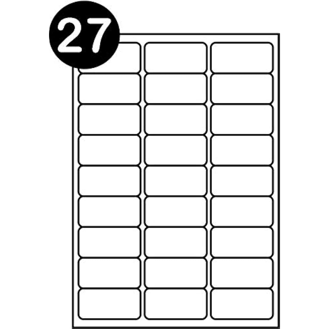 SmithPackaging A4 Self Adhesive Address Labels, 27 Labels Per Sheet, 100 Sheets, 63.5 x 29.6mm 2700 Labels