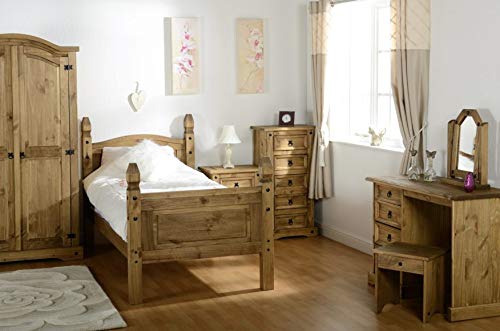 Seconique Corona Dressing Table Stool in Distressed Waxed Pine