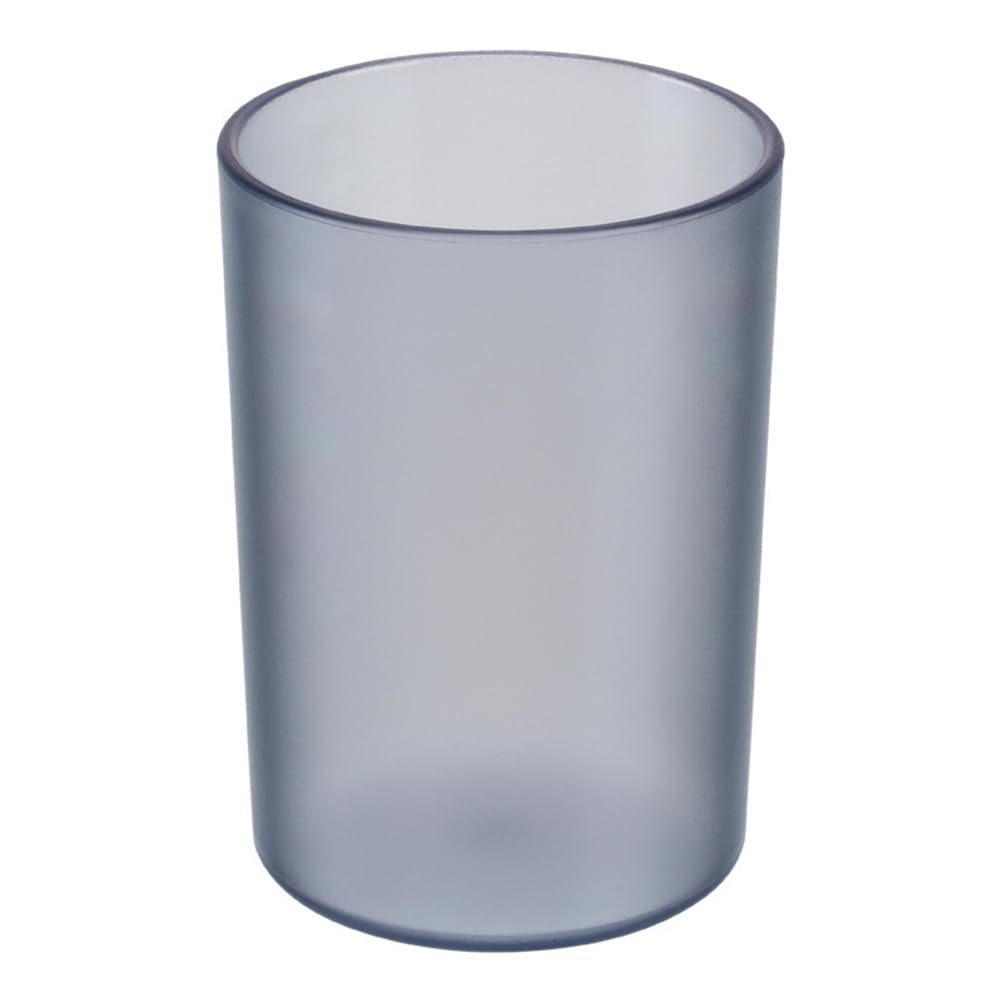 Cabilock Plastic Toothbrush Cup Grey Transparent Bathroom Tumbler Non-Porous Sturdy Tooth Mug for Mouthwash and Storage 3.15X3.15X3.94 Inch