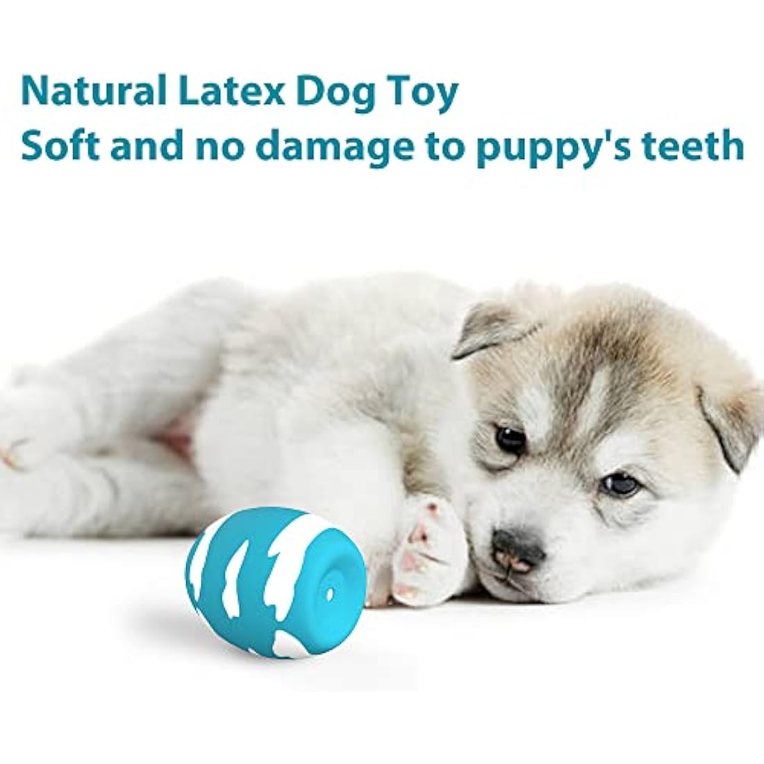 Dog Squeaky Toy, 3 PCS Latex Bouncy Egg Balls with Squeaker for Puppy Small Pet Dogs, Soft Rubber Sound Toys for Interactive Fetch Play (3 Pack - B)
