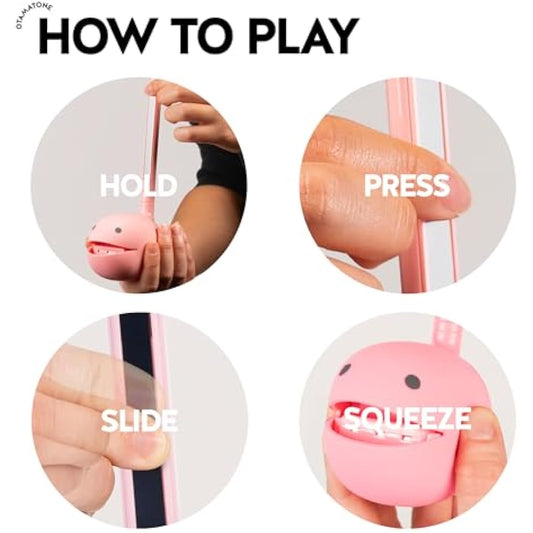 Otamatone Regular Strawberry Japanese Electronic Musical Instrument, Portable Touch Sensitive Digital Music Instruments Synthesizer, Fun Cool Kids Teens Adults Birthday Christmas Toy Song Game Stuff