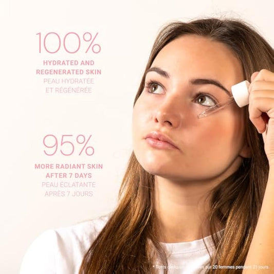Panier des Sens - Skin Perfector Face Serum - with Jojoba + Macadamia Nut Oil + Peony - Moisturising & Skin Glow - Skin Care for Women Made in France - Facial Serum 100% Natural Ingredients – 30 ml