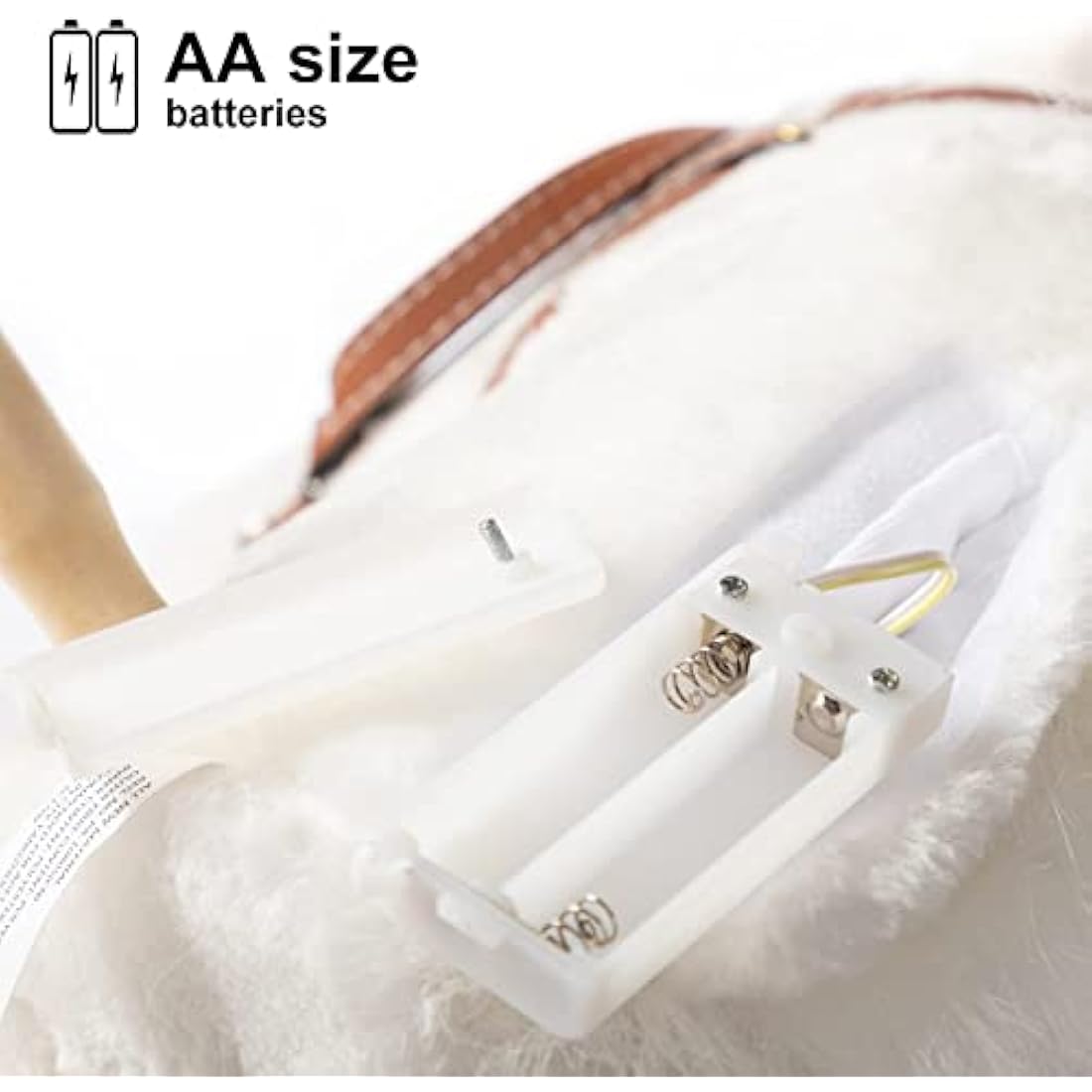 BEJOY Stick Horse with Wood Wheels, Hobby Horse Toy, Real Pony Neighing and Galloping Sounds Plush Toy White 36 Inches(AA Batteries Required)