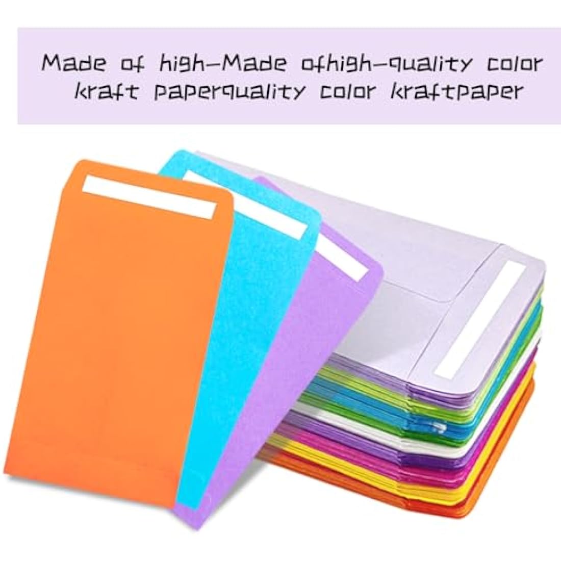 100Pcs Money Envelopes, Coloured Seed Envelopes Self-Adhesive Seed Packets Mini Envelopes Coin Envelopes for Wages, Seeds, Coins, Beads or Stamps(10x6cm/3.9x2.4inch)