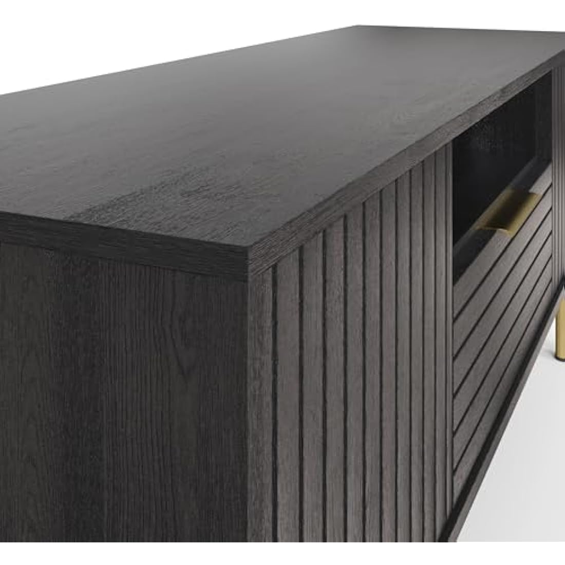 GFW Nervata TV Unit Modern Storage Media Entertainment Living Bedroom Black