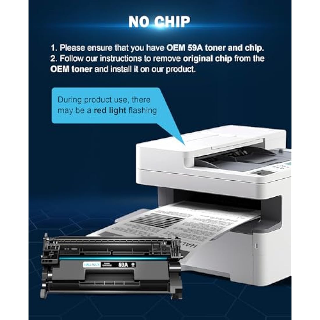 HALLOLUX No Chip 59A CF259A Toner Compatible with 59X CF259X for Laserjet Pro M404dn M404dw MFP M428fdw M428dw M428fdn M428 M428m M304a M4 (1 Black,With Tool)