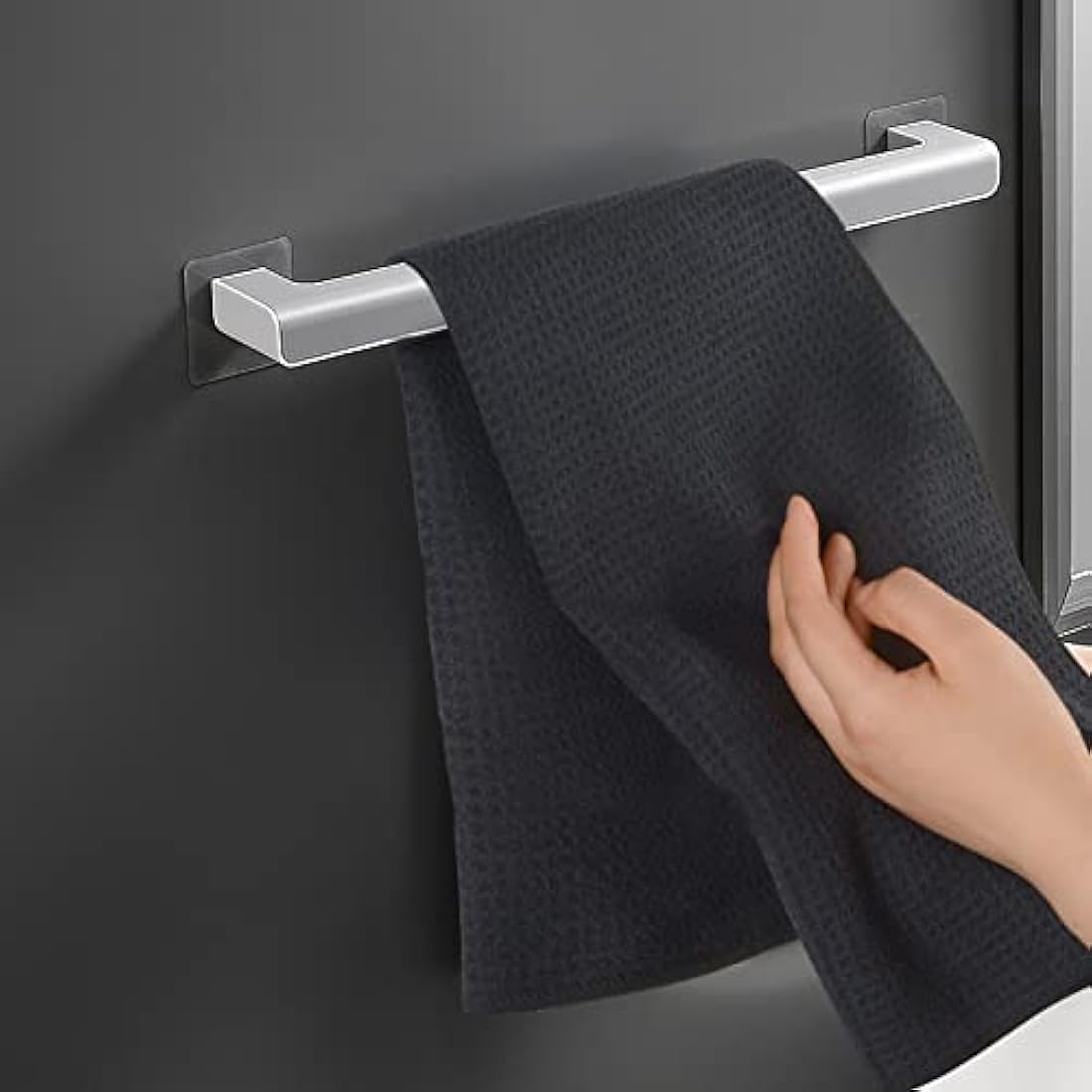 VIVOTE 6 Pack Microfibre Drying Towels Waffle Weave Cleaning Towels Super Absorbent Tea Towels 40 cm X 56 cm, White+ Navy Blue+grey