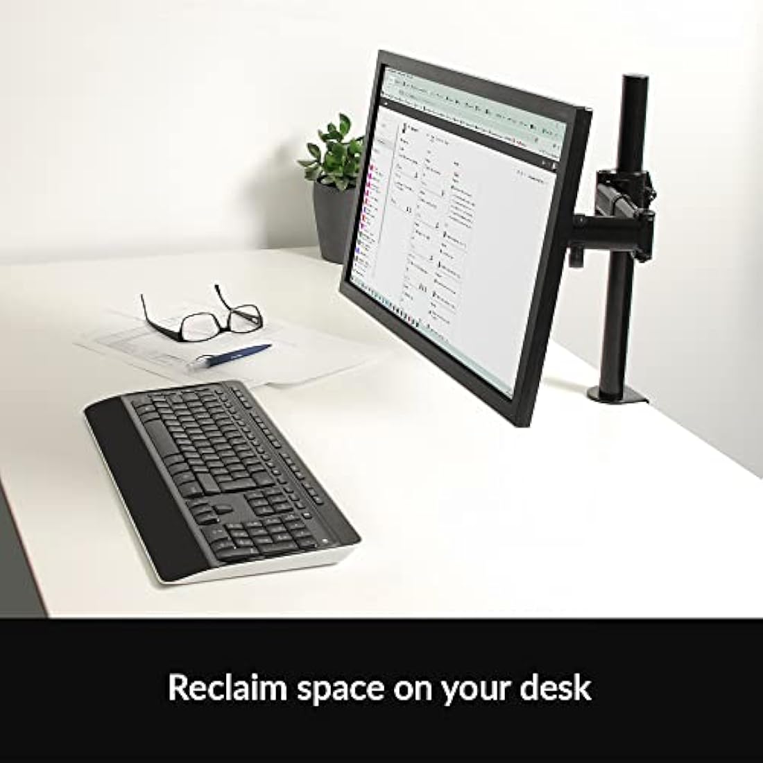 ARCTIC Z1 Basic - Desk Mount Single Monitor Arm, Monitor stand for up to 34"/38" Ultrawide, up to 15 kg (33 lbs) weight, 360° rotation, Easy Monitor adjustment - Black