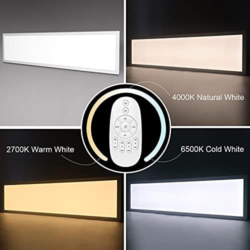 Dimmable LED Ceiling Light Panel 120 x 30 cm with Remote Control, 40 W Ceiling Lamp with Strong Brightness, 2700K - 6500K Warm, Natural and Cool White Lamp for Office, Workshop, Living Room