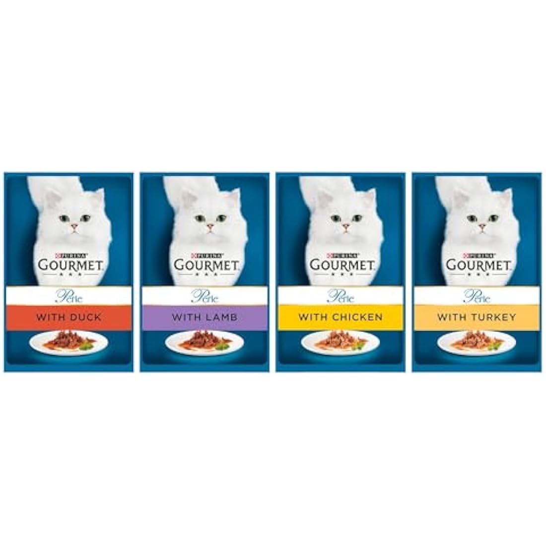 Gourmet Perle Chef's Collection In Gravy (Turkey, Chicken, Duck, Lamb) 96X85g