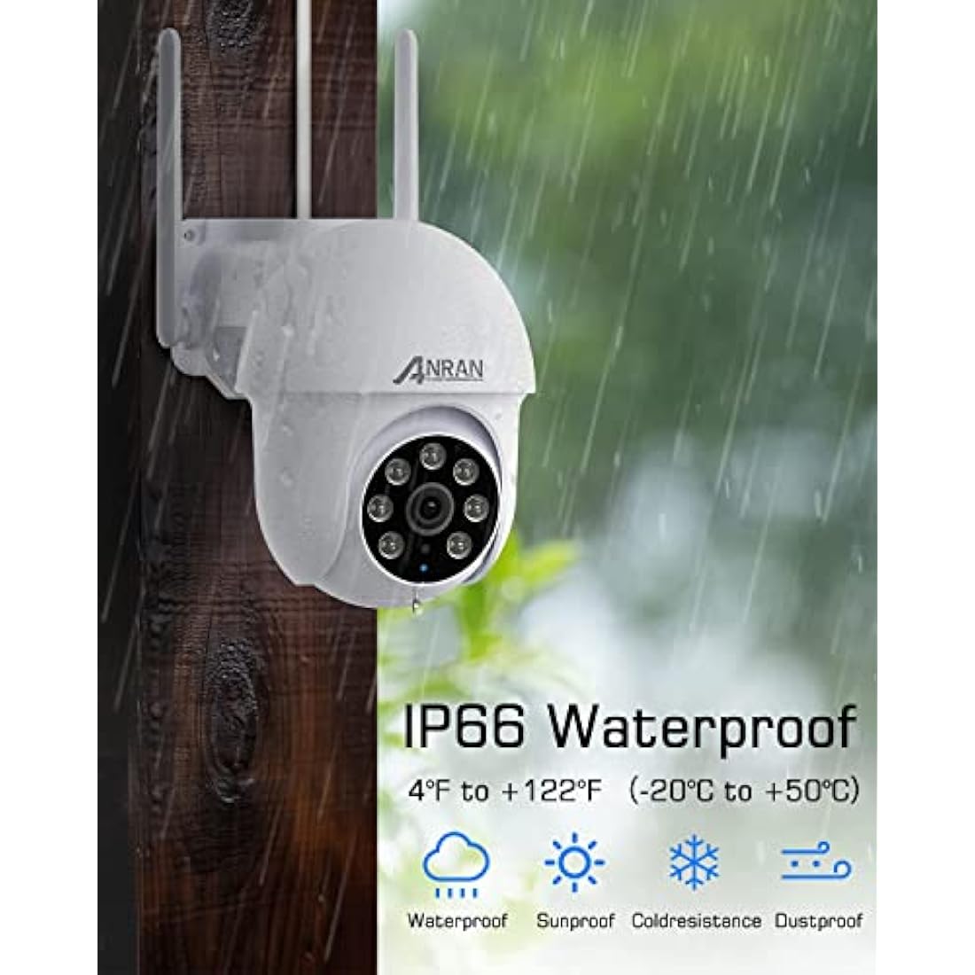 ANRAN 5MP Security Camera Outdoor with Auto Tracking, CCTV Camera Systems with 360Β° View, Home Security WiFi Camera, Sound-Lights Alarm, Color Night Vision, 2-Way Audio, Motion Detection, P3 Max