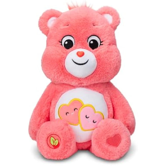 Basic Fun Care Bears Love-A-Lot Bear 35cm Medium Plush Collectable Cute Plush, Cuddly Toys for Children, Soft Toys for Girls Boys, Cute Teddies Suitable for Ages 4+, Pink