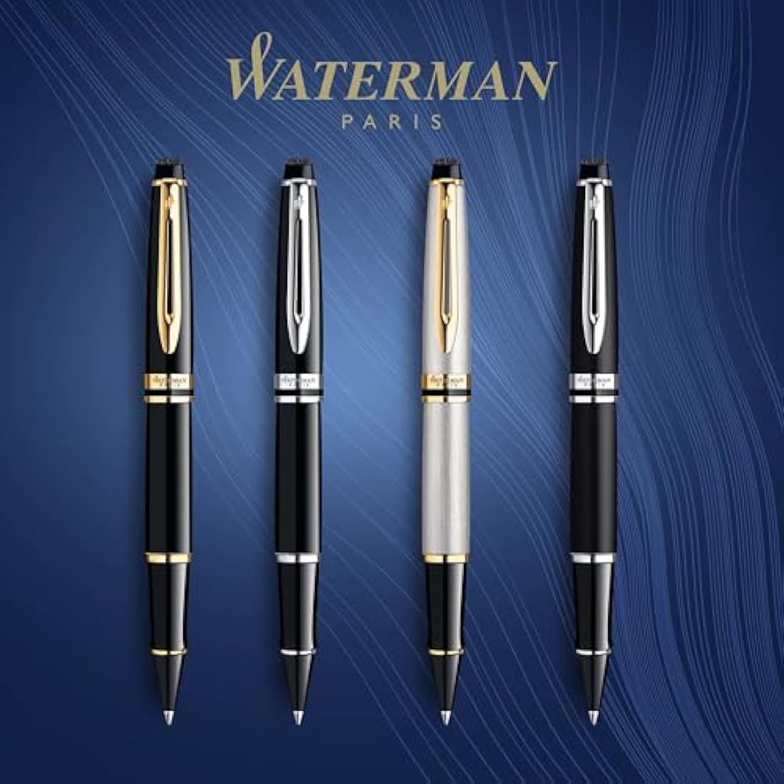 Waterman Expert Rollerball Pen | Matte Black with Chrome Trim | Fine Point | Black Ink | Gift Box