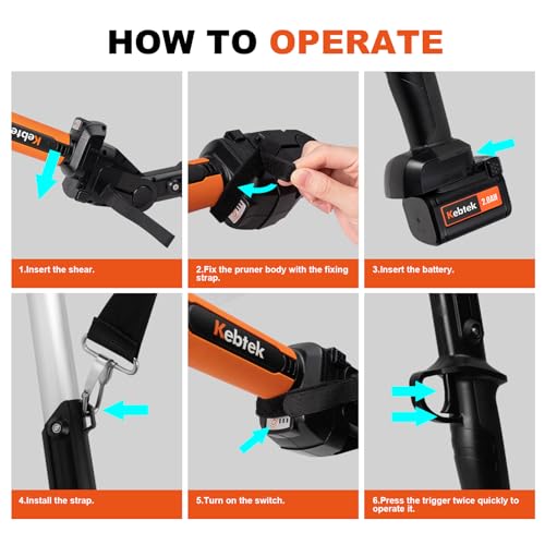 Telescopic Extension Pole for Kebtek New KT940, KTE-35, KT933 Electric Scissors -1.7M-2.4M (KT-Pole Only Pole)