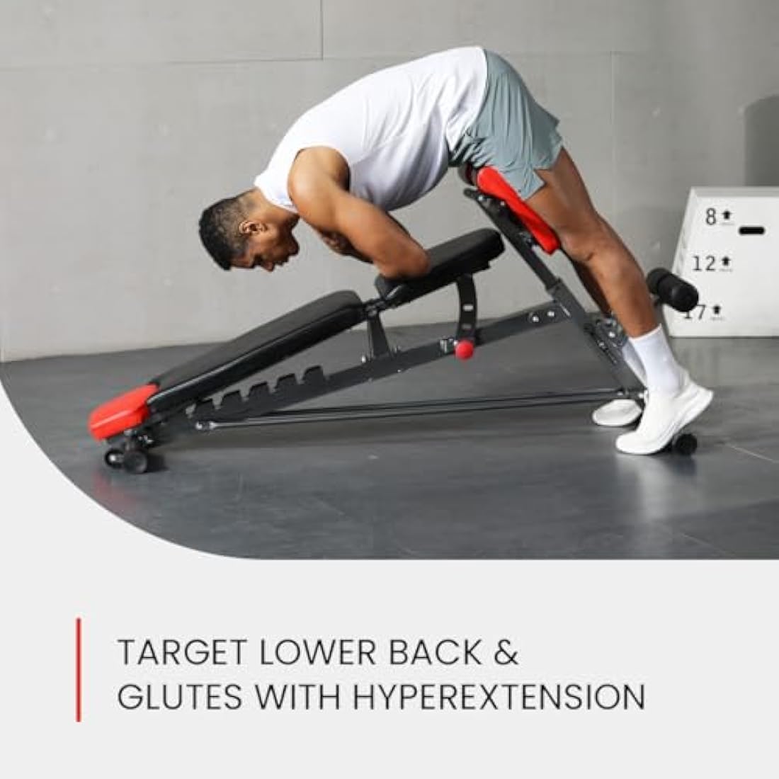 Finer Form Multi-Functional FID Weight Bench for Full All-in-One Body Workout – Hyper Back Extension, Roman Chair, Adjustable Ab Sit up Bench, Incline Decline Bench, Flat Bench