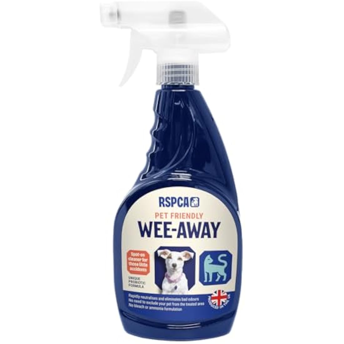 RSPCA 2 x 500ml Pet Stain and Odour Remover Wee Away | Pet Friendly | Probiotic Cleaning - Discourage From Repeat Marking