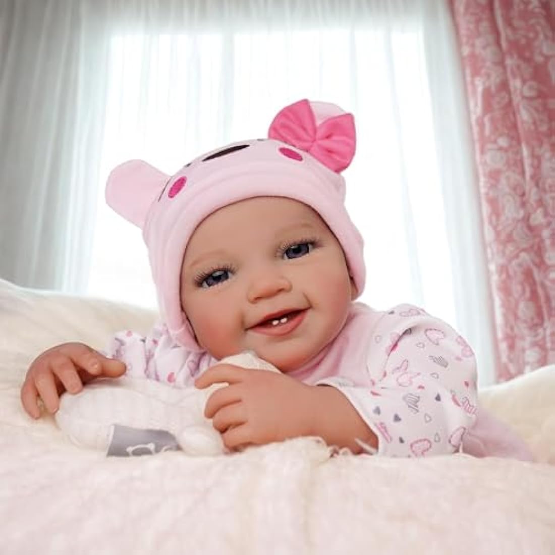 BABESIDE Lifelike Reborn-Baby Dolls 20 Inch Realistic Baby Dolls Softness Body Real Life Newborn Baby Doll Girl Lovely Awake with Gift Box for Kids Birthday & collecting (Leen) Silicone Vinyl Limbs
