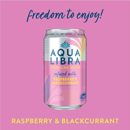 AQUA LIBRA Raspberry & Blackcurrant 330ML, Pack of 12