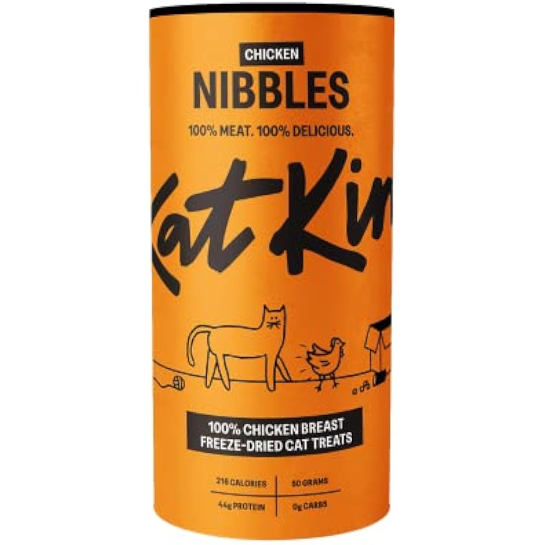 KatKin Chicken Nibbles 4 pack (4x50g Tubes): 100% Chicken Breast Freeze-Dried Cat Treats – Delicious Fresh Chicken; Freeze-Dried to Protect Nutrition; Made in the UK for Cats and Kitten