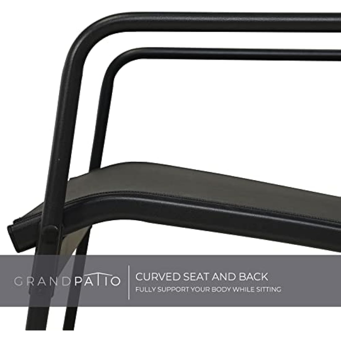 Grand patio Conversation Sets 4 Pieces, Garden Table, 2 Chairs, Loveseat, Waterproof, Breathable, Garden Furniture Sets for Outdoor, Backyard, Poolside (Black)