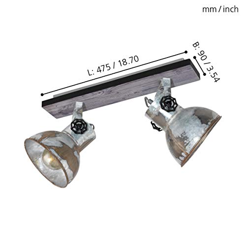 Eglo Romagnese LED Pendant Spotlight, 5-Bulbs Ceiling Light Made of Steel and Glass Coloured in Nickel Matt, Amber and White, Dinning Table and Living